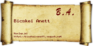 Bicskei Anett névjegykártya